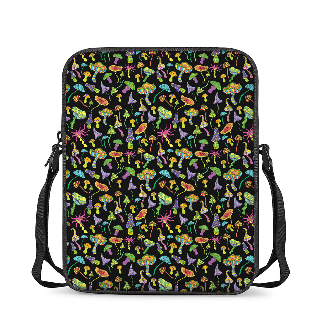 Psychedelic Mushroom Pattern Print Rectangular Crossbody Bag