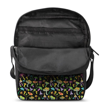 Psychedelic Mushroom Pattern Print Rectangular Crossbody Bag