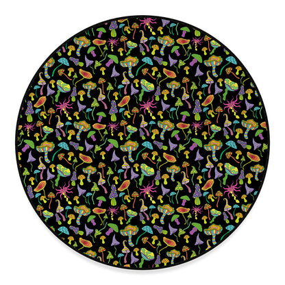Psychedelic Mushroom Pattern Print Round Floor Mat