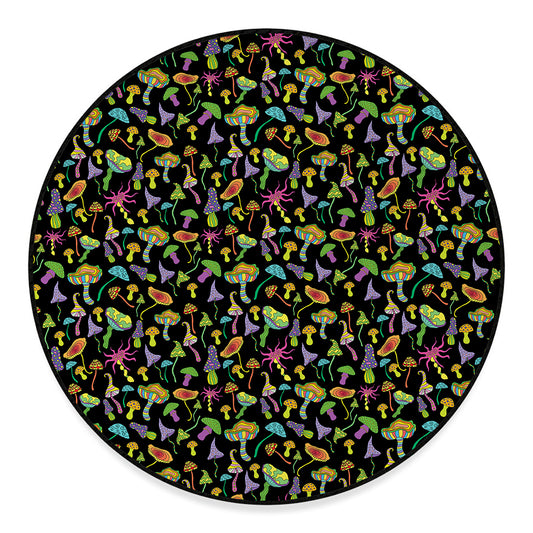 Psychedelic Mushroom Pattern Print Round Floor Mat