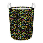 Psychedelic Mushroom Pattern Print Round Laundry Basket