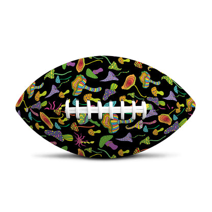 Psychedelic Mushroom Pattern Print Rugby Ball