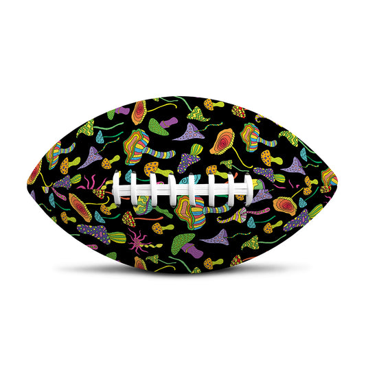Psychedelic Mushroom Pattern Print Rugby Ball