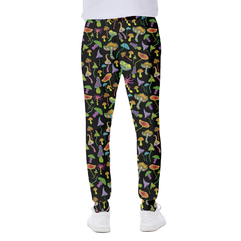 Psychedelic Mushroom Pattern Print Scuba Joggers