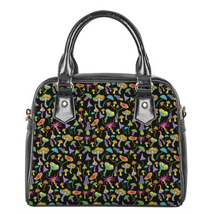 Psychedelic Mushroom Pattern Print Shoulder Handbag