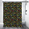 Psychedelic Mushroom Pattern Print Shower Curtain