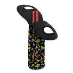 Psychedelic Mushroom Pattern Print Single Neoprene Wine Tote