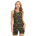 Psychedelic Mushroom Pattern Print Sleeveless One Piece Swimsuit