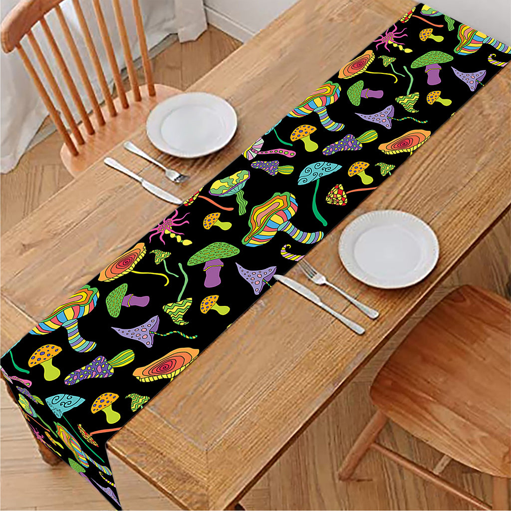 Psychedelic Mushroom Pattern Print Table Runner