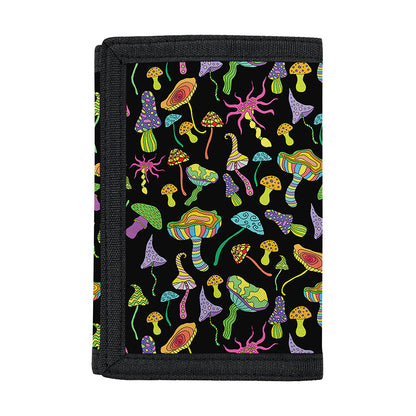 Psychedelic Mushroom Pattern Print Trifold Wallet