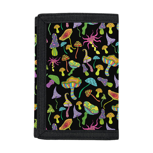 Psychedelic Mushroom Pattern Print Trifold Wallet