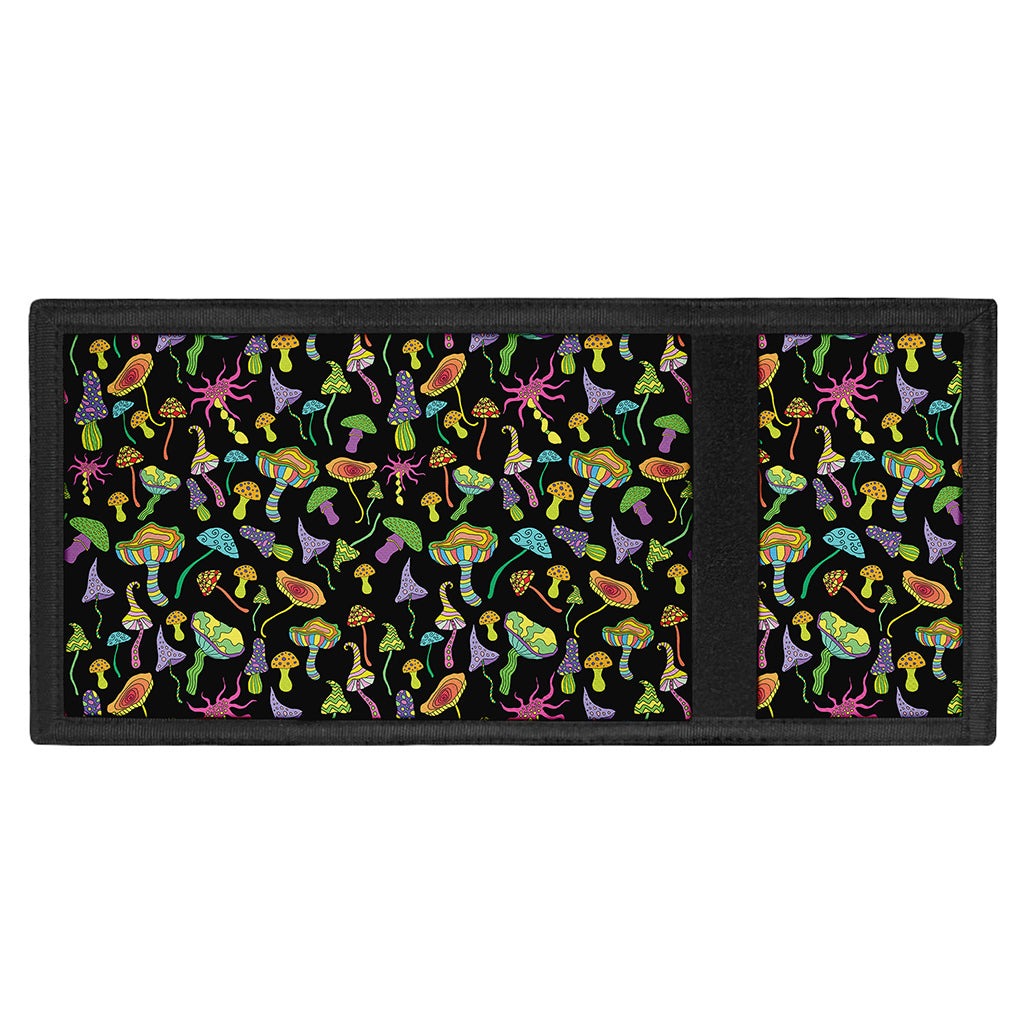 Psychedelic Mushroom Pattern Print Trifold Wallet