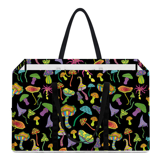 Psychedelic Mushroom Pattern Print Utility Tote Bag