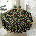 Psychedelic Mushroom Pattern Print Waterproof Round Tablecloth