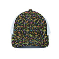 Psychedelic Mushroom Pattern Print White Mesh Trucker Hat