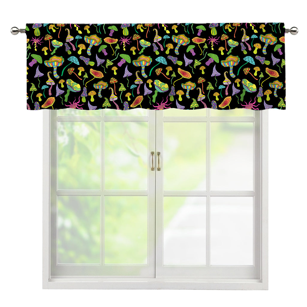 Psychedelic Mushroom Pattern Print Window Valance