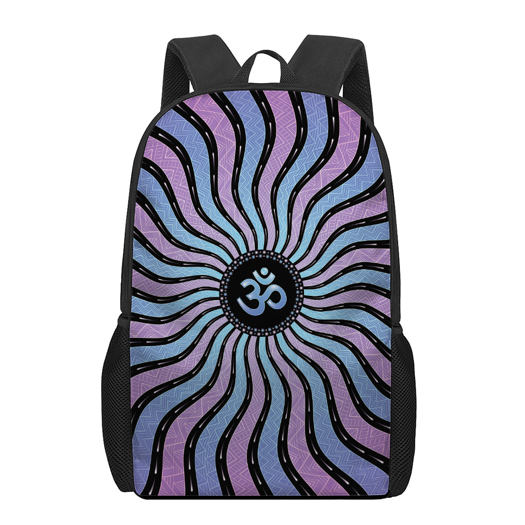 Psychedelic Om Print 17 Inch Backpack