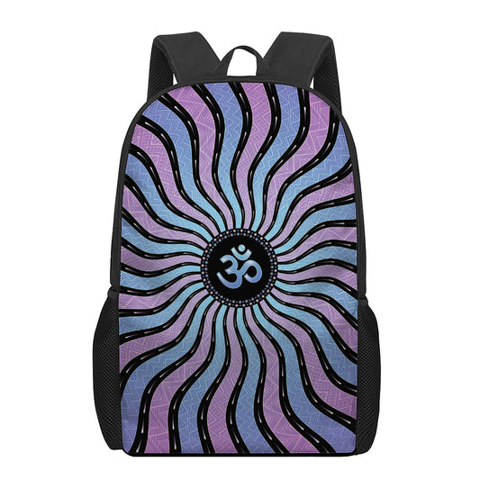 Psychedelic Om Print 17 Inch Backpack