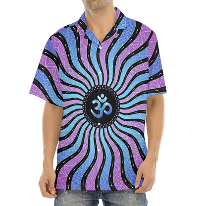 Psychedelic Om Print Aloha Shirt
