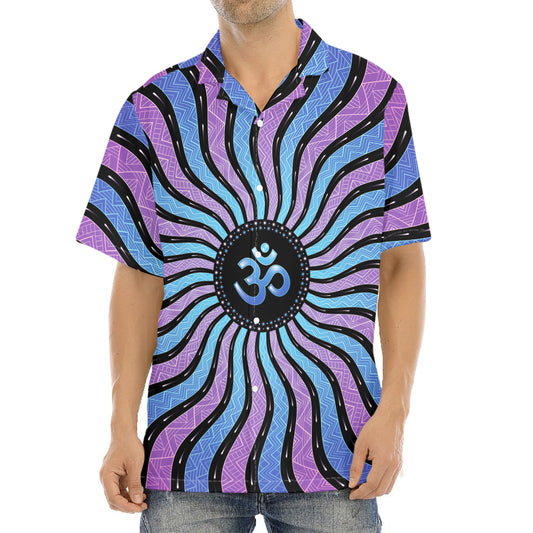 Psychedelic Om Print Aloha Shirt