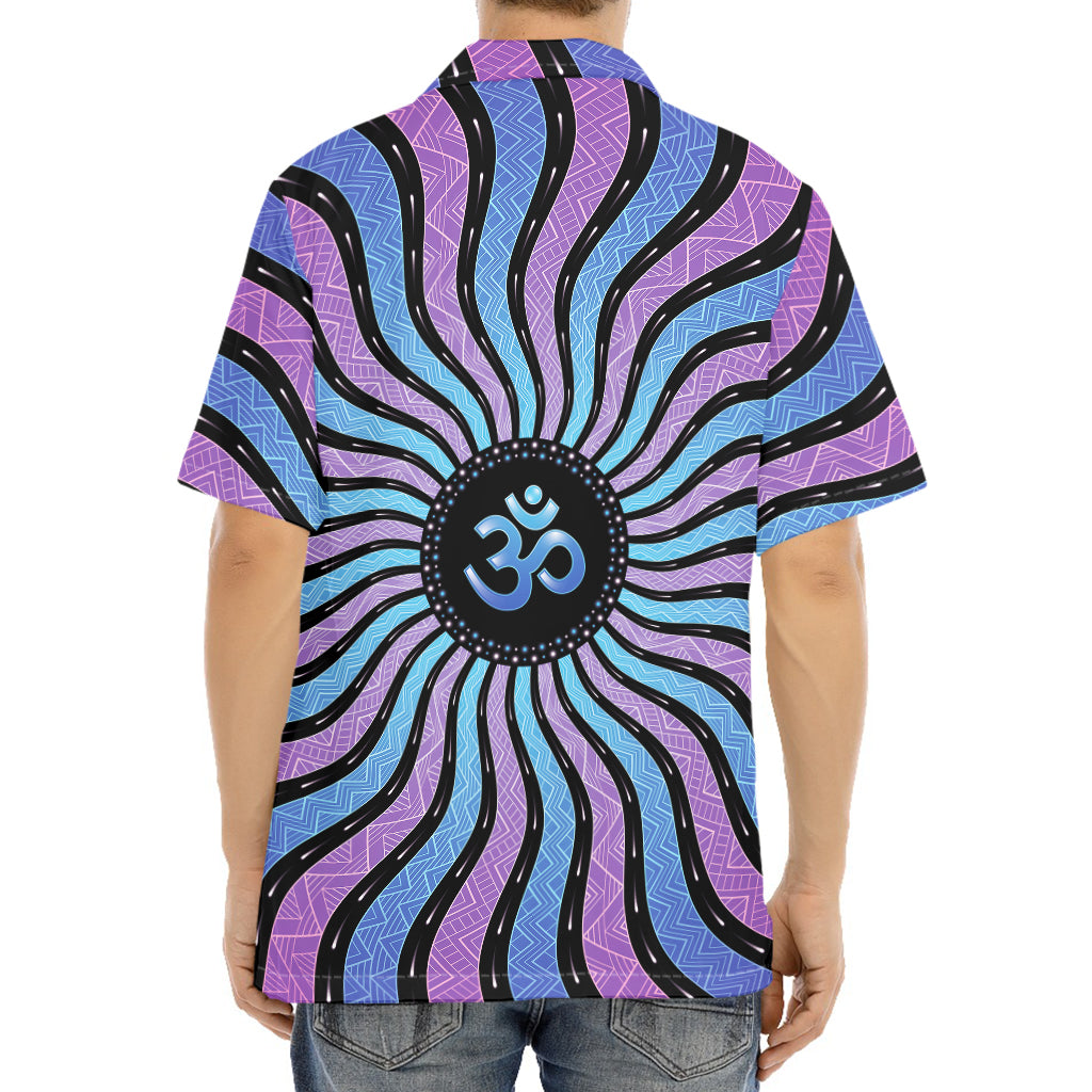 Psychedelic Om Print Aloha Shirt