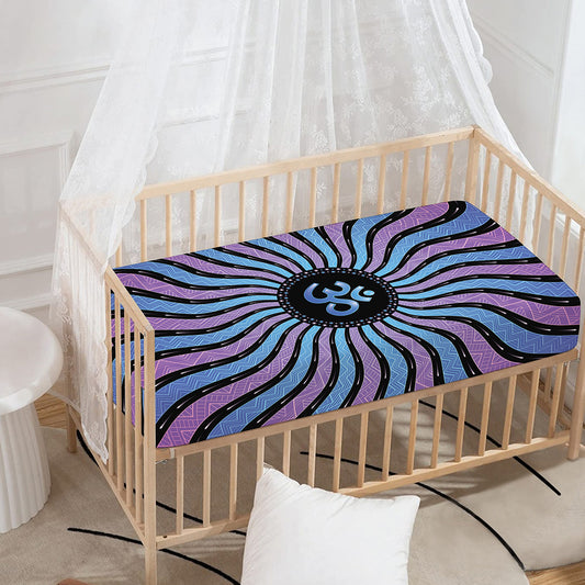 Psychedelic Om Print Baby Crib Sheet
