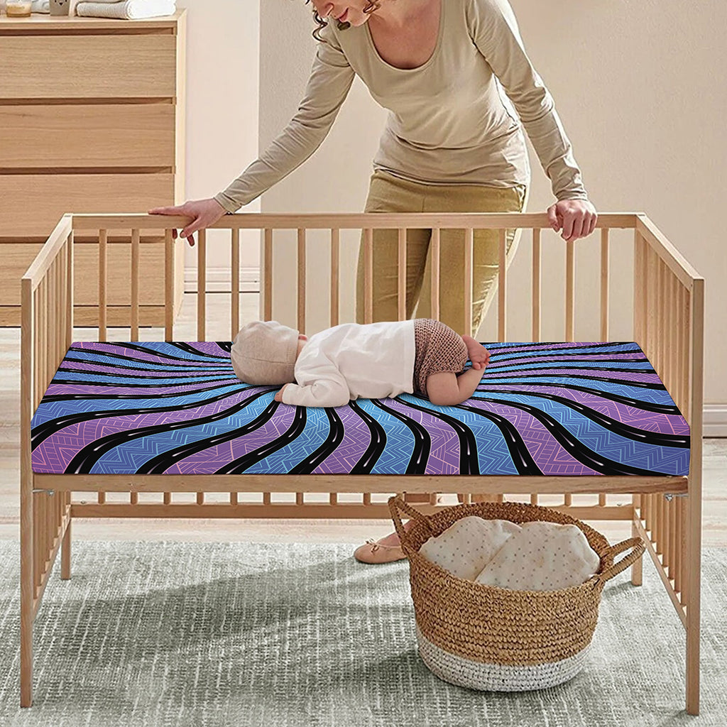 Psychedelic Om Print Baby Crib Sheet