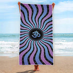 Psychedelic Om Print Beach Towel