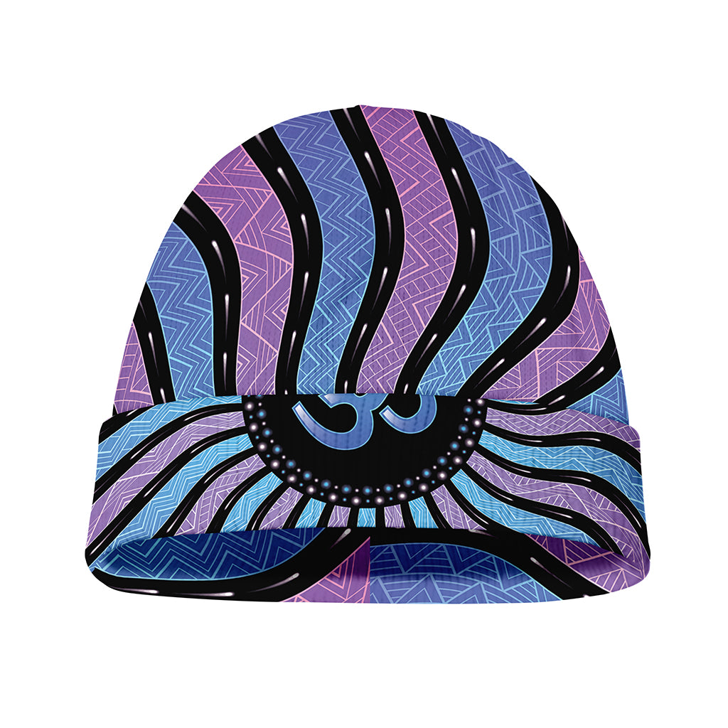 Psychedelic Om Print Beanie