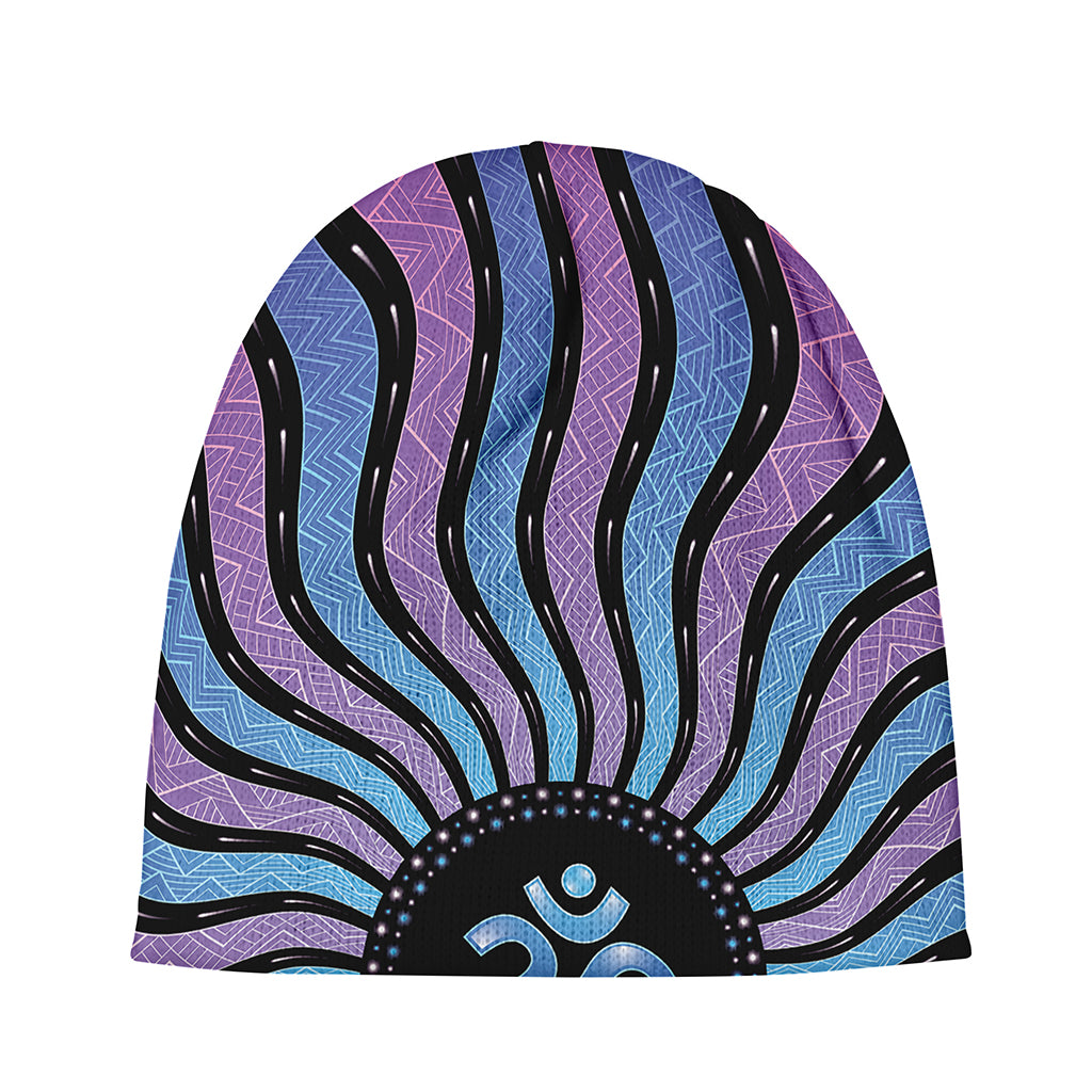 Psychedelic Om Print Beanie