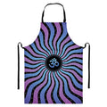Psychedelic Om Print Bib Apron With Pocket