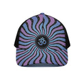 Psychedelic Om Print Black Mesh Trucker Hat