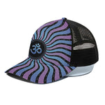 Psychedelic Om Print Black Mesh Trucker Cap