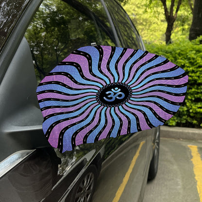 Psychedelic Om Print Car Side Mirror Covers