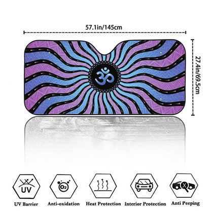 Psychedelic Om Print Car Windshield Sun Shade