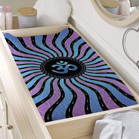 Psychedelic Om Print Changing Pad Cover