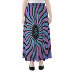 Psychedelic Om Print Chiffon Maxi Skirt