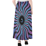 Psychedelic Om Print Chiffon Maxi Skirt