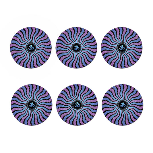 Psychedelic Om Print Coaster Set