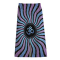 Psychedelic Om Print Cotton Front Slit Maxi Skirt