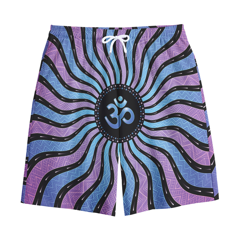 Psychedelic Om Print Cotton Shorts