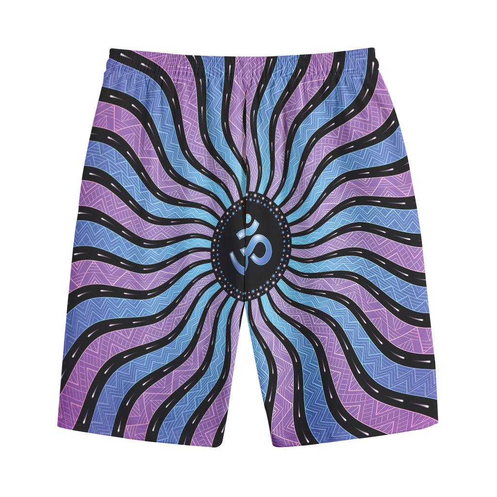 Psychedelic Om Print Cotton Shorts