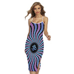 Psychedelic Om Print Cross Back Cami Dress