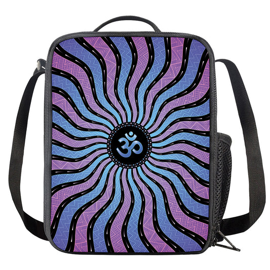 Psychedelic Om Print Crossbody Lunch Bag