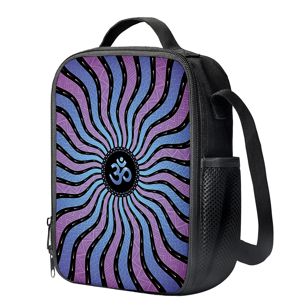 Psychedelic Om Print Crossbody Lunch Bag