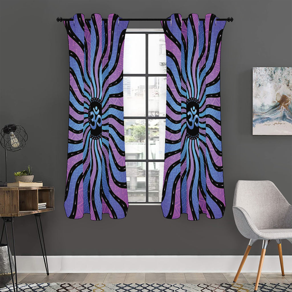 Psychedelic Om Print Curtain