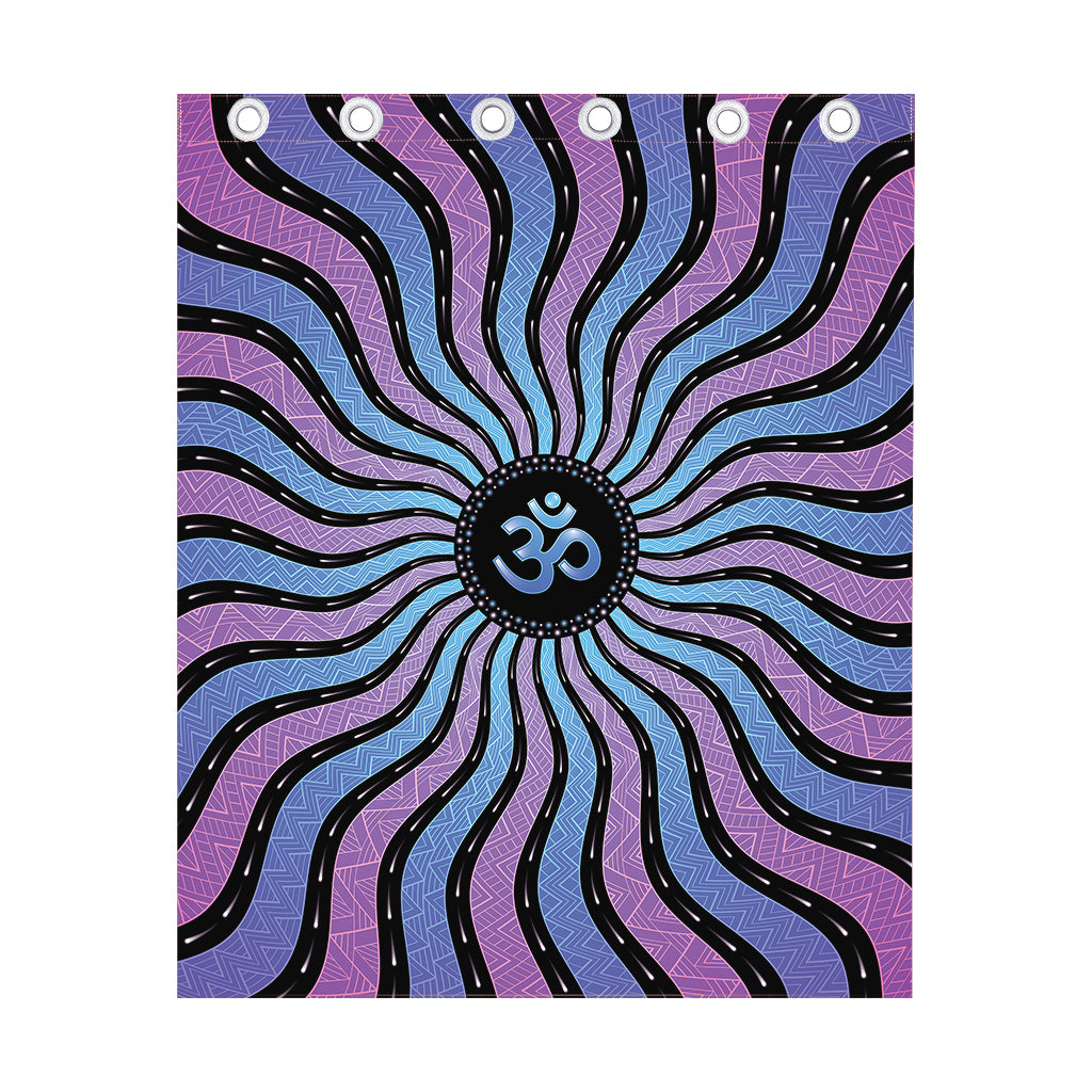 Psychedelic Om Print Curtain