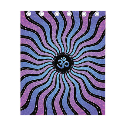 Psychedelic Om Print Curtain