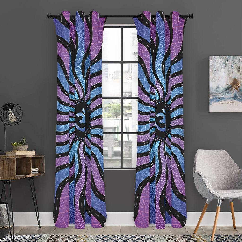 Psychedelic Om Print Curtain