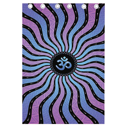 Psychedelic Om Print Curtain